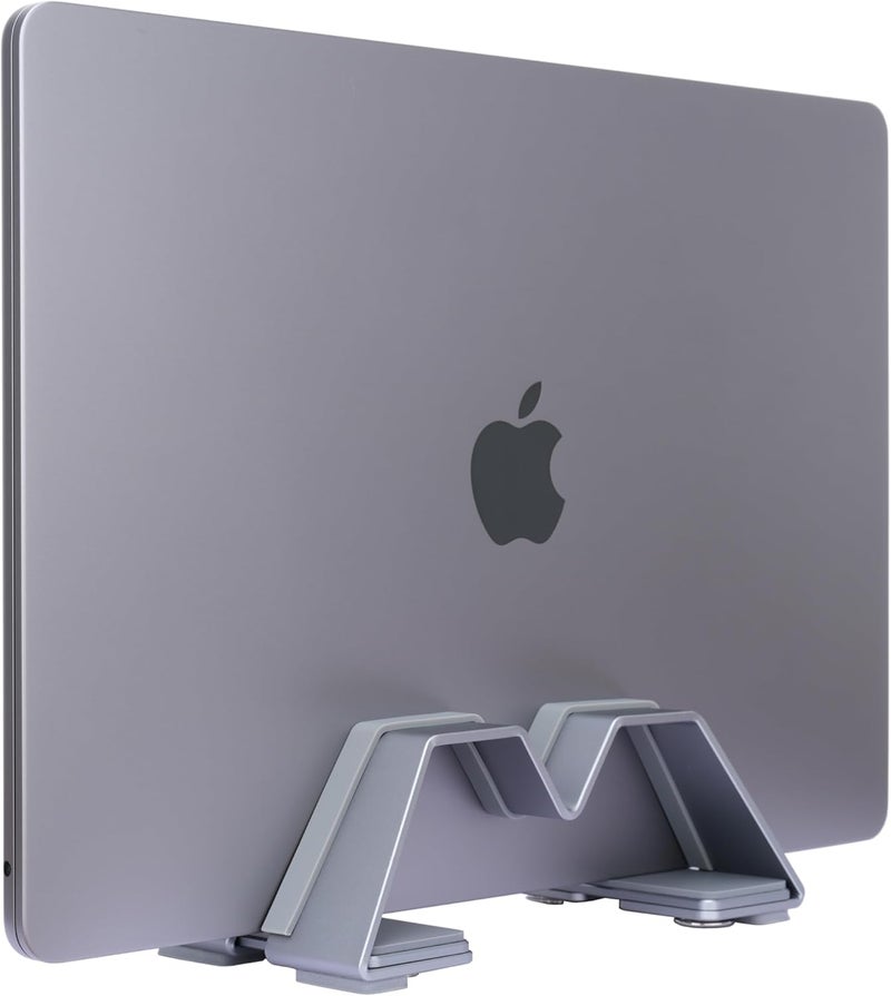 Psitek Adjustable Vertical Laptop Stand - Aluminum, Universal Fit for All Laptops (10-30mm Thickness) - Fashion Design, Adjustable Width, Anti-Slip & Scratch-Resistant, Patented Design - Image 2